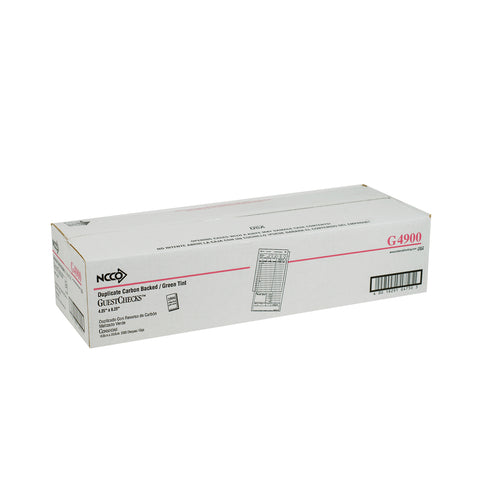 National Checking Company Carbon Backed Guest Check Board - 2 Part Green, 16 Line, 4.20 x 8.25 inch -- 2500 per case.