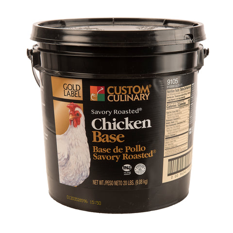 Custom Culinary Gold Label Savory Roasted Chicken Base, 20 Pound.