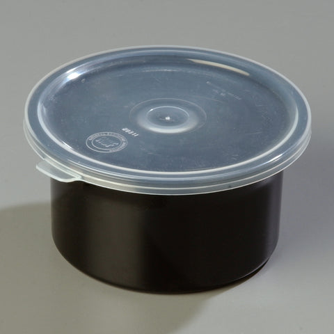 Carlisle CROCK CLASSIC™ W/ LID BLACK .6 QT