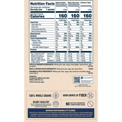 Quaker® CEREAL INSTANT OATS VARIETY PACK 15.1 OZ