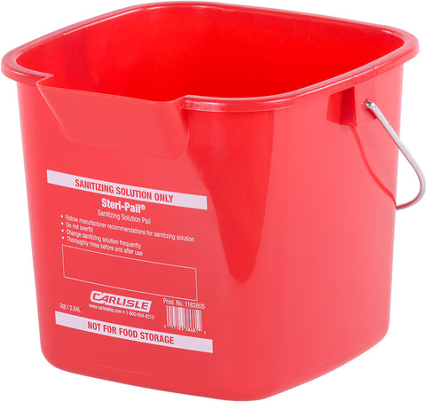 Carlisle PAIL SQUARE STERI PAIL® RED 3 QT