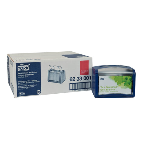 Dispenser Napkin Tabletop Signature Plastic Blue