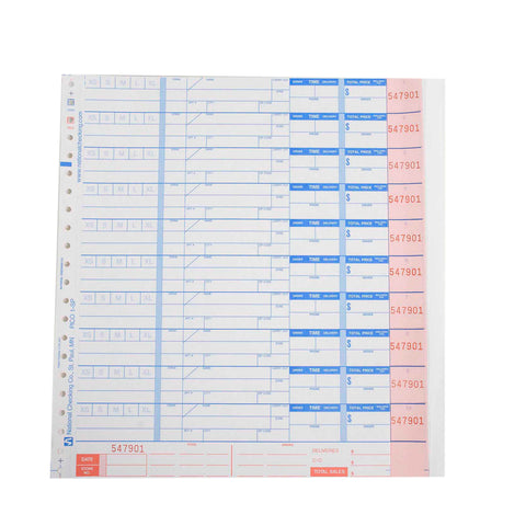 National Checking Company Carbonless Delivery Form - 4 Part White, 10 Order, 10.25 x 11 inch -- 300 per case.
