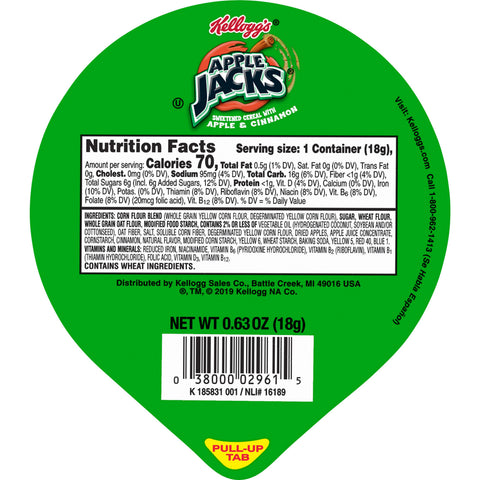 Cereal Apple Jacks Simple Serve 96 Case 0.625 Ounce