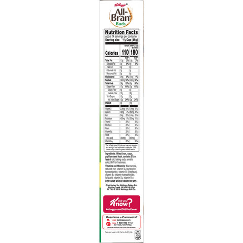 Kelloggs All Bran Cereal Buds, 22 Ounce -- 10 per case