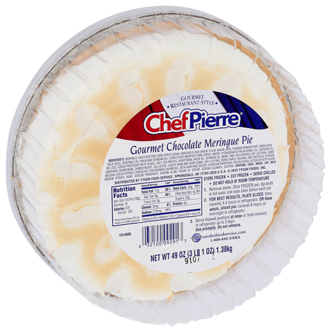 Sara Lee Chef Pierre Gourmet Chocolate Meringue Hi Pie, 10 inch -- 4 per case.