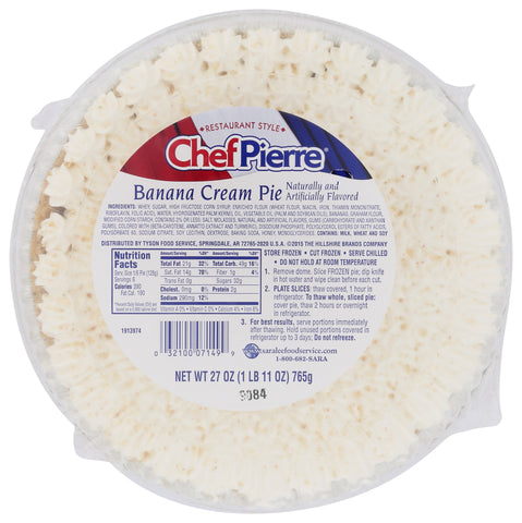 Pie Banana Cream Traditional W/ Domes 10