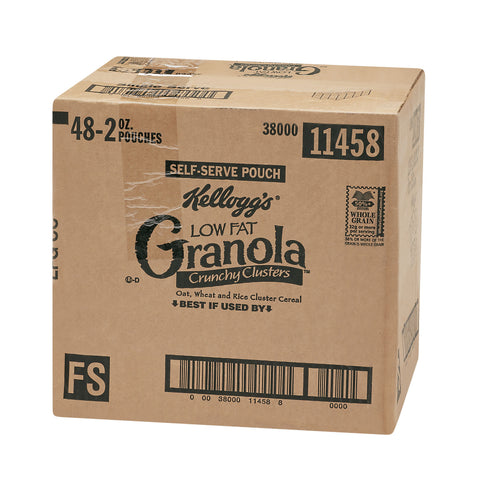 Kelloggs Low Fat Granola Crunchy Cluster Cereal, 2 Ounce -- 48 per case.
