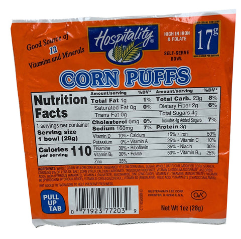 Cereal Bowl Pack Corn Puffs