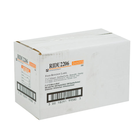 Label Trilingual Item/date/use By Removable Orange Saturday 2x2