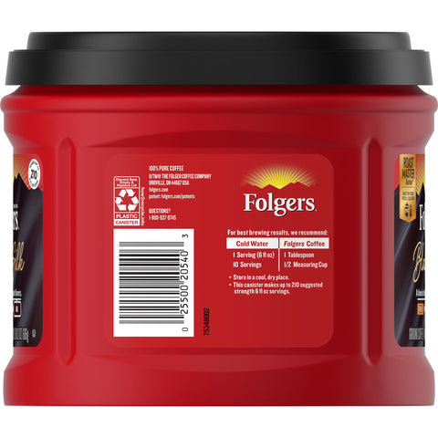 Folgers® COFFEE CAFFEINATED GROUND BLACK SILK CANISTER