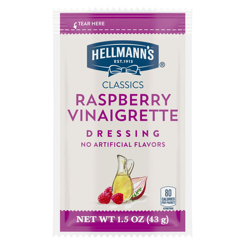 Hellmann's Classics Raspberry Vinaigrette Salad Dressing Portion Control Sachets, 1.5 ounce -- 102 per case