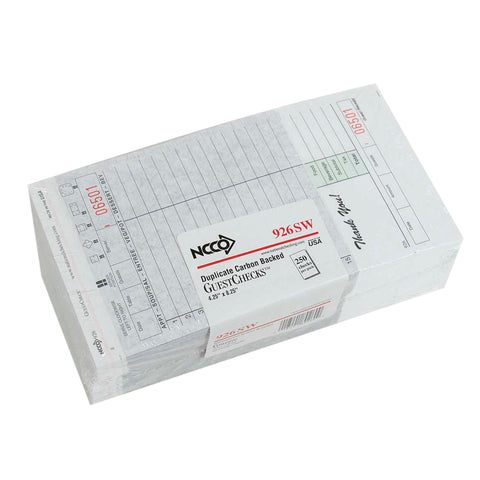 National Checking Company Carbon Backed Guest Check Board - 2 Part Green, 15 Line, 4.20 x 8.25 inch -- 2500 per case.