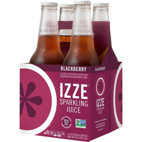 Izze JUICE BLACKBERRY SPARKLING GLASS BOTTLE