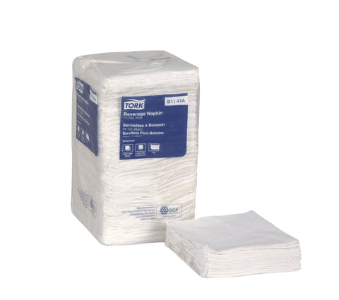 Don Brand NAPKIN BEVERAGE 9.4X9.4 WHITE 1 PLY
