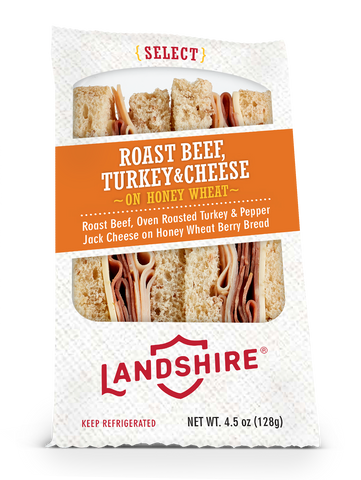 Landshire® SANDWICH WEDGE ROAST BEEF TURKEY & CHEESE 10000004483