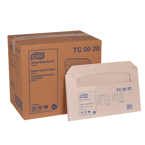Tork White Toilet Seat Cover, 14.5 x 17 inch - 250 per pack -- 20 packs per case