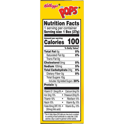 Cereal Corn Pops 0.95 Ounce Each -- 70 Per Case
