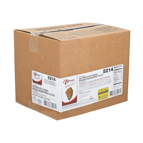 Pierce Chicken Southern Style Breaded Crunch Chicken Breast Fillet, 5 Pound -- 2 per case