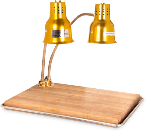 Carlisle LAMP HEAT FLEXIGLOW™ DUAL ARM W/ BOARD & PAN GOLD 24