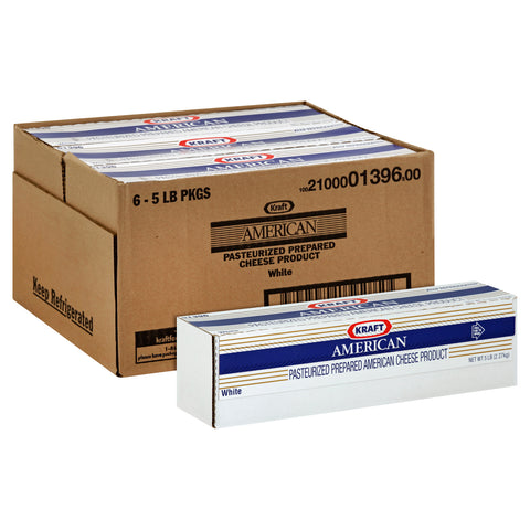 Kraft American White Cheese Loaf, 80 Ounce -- 6 per case.