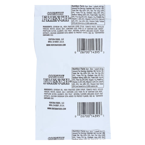 Dressing French Country Single Serve Packet