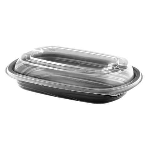 MicroRaves® CONTAINER PLASTIC BLACK W/ CLEAR LID CDM416/LH4LD 16 OZ