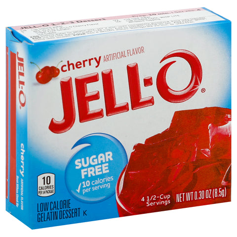 Jello Cherry Sugar Free Gelatin, .3 Ounce -- 24 Case