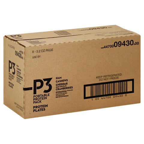 Oscar Mayer P3 Ham, Cashew, Cheddar and Dark Chocolate Cranberries Portable Protein Pack, 3.2 ounce -- 8 per case