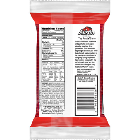 Austin Cheese Sandwich Crackers with Cheddar Cheese, 0.917 Ounce -- 144 per case.