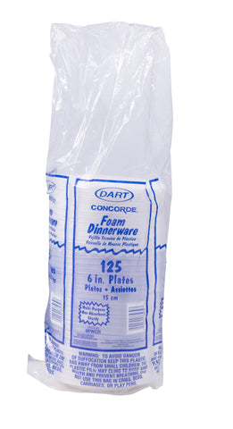Dart Concorde® PLATE FOAM NON-LAMINATED WHITE 6