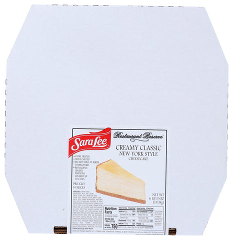 Sara Lee Restaurant Reserve Round Classic Tall New York Style Creamy Cheesecake, 10 inch -- 2 per case.