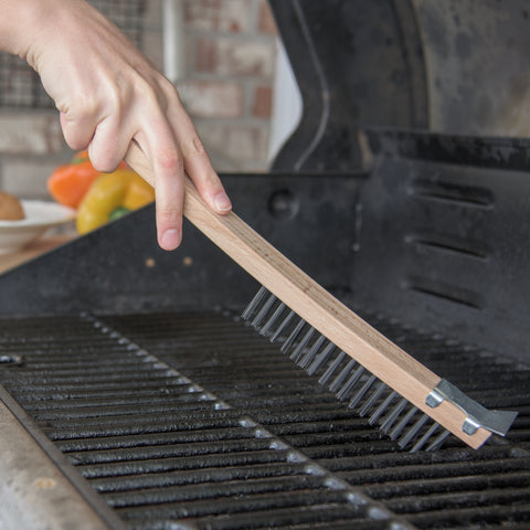 Brush W/ Scraper & 3x19 Rows Of Carbon Steel Bristles 13.75