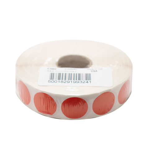 National Checking LABEL CIRCLE PERMANMENT RED 3/4