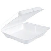 Container Foam Hinged White 1-compartment 8x7.5x2.3