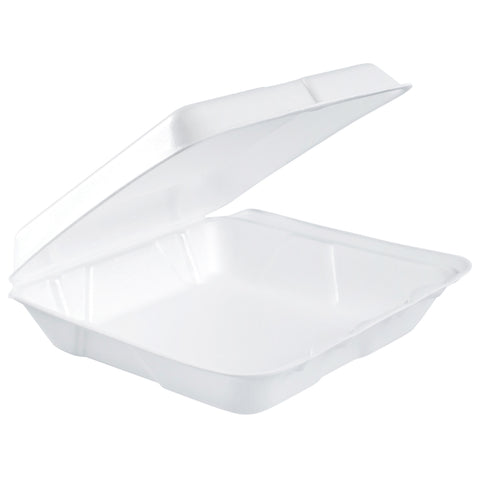 Container Foam Hinged White 1-compartment 8x7.5x2.3
