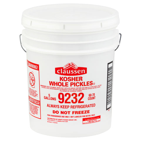 Pickle Whole Kosher Dill Refrigerated 60-70 Ct