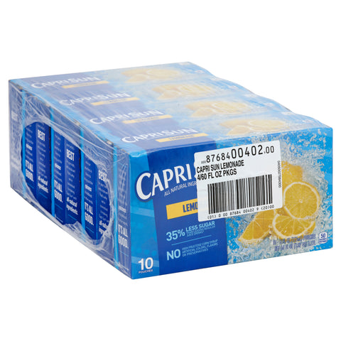 Capri Sun Lemonade Soft Juice Drink, 60 Fluid Ounce -- 4 per case.