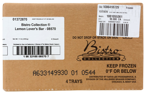 Sara Lee Bistro Collection Lemon Lover Fruit Dessert Bar, 44 Ounce -- 4 per case.