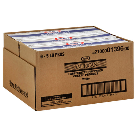 Kraft American White Cheese Loaf, 80 Ounce -- 6 per case.