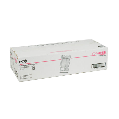 National Checking Company Carbon Backed Guest Check Board - 2 Part Green, 16 Line, 4.20 x 8.25 inch -- 2500 per case.