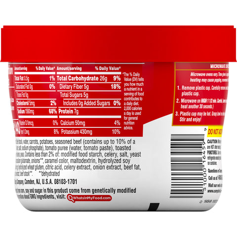 Campbell's® SOUP VEGETABLE RED & WHITE BEEF BOWL MICROWAVEABLE