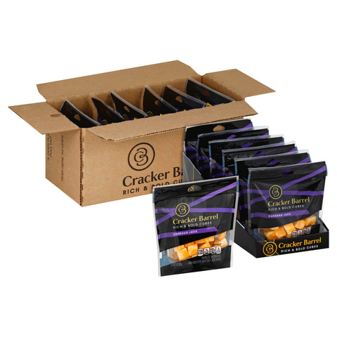Cracker Barrel Cheddar Jack Snacking Cubes, 2 Ounce -- 6 per case.