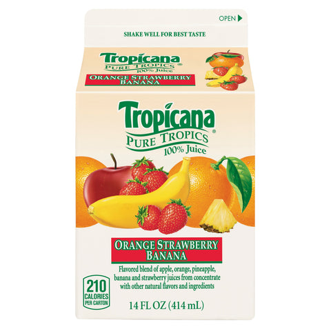 Tropicana JUICE ORANGE-STRAWBERRY-BANANA SINGLE SERVE CARTON