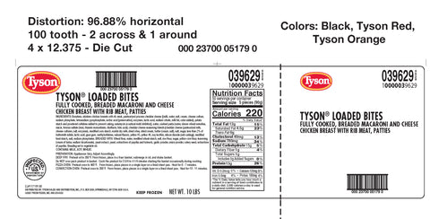 Tyson® CHICKEN BREAST BITES MACARONI & CHEESE BREADED FC 263 PIECES