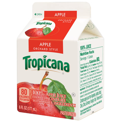 Tropicana JUICE APPLE SINGLE SERVE CARTON
