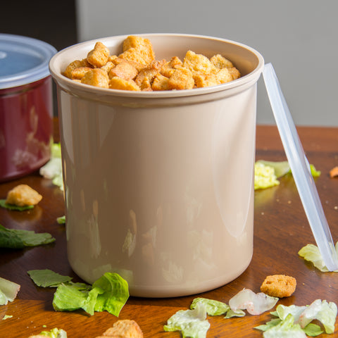 Carlisle CROCK POLY-TUF™ W/ LID BEIGE 2.7 QT