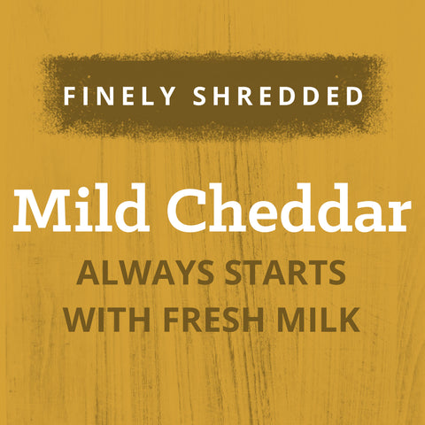 Kraft Zip Pak Finely Shredded Mild Cheddar Cheese, 8 Ounce -- 12 per case.