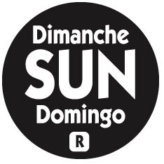 National Checking Company Dateit Black Trilingual Removable Label - Sunday, 0.75 inch Circle -- 2000 per case.