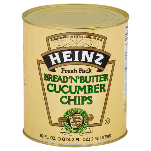 Heinz Bread and Butter Cucumber Chips Number 10 Can, 99 fluid ounce -- 6 per case